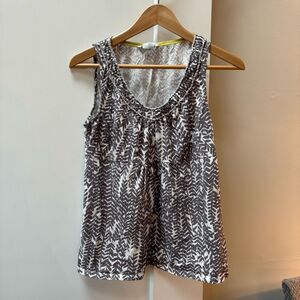 Boden Sleeveless Leaf Print Cotton Blouse – US Size 8 (UK 12)